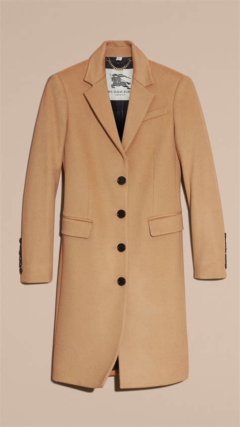 burberry tailored wool & camel blend coat|Burberry black wool coat women's.